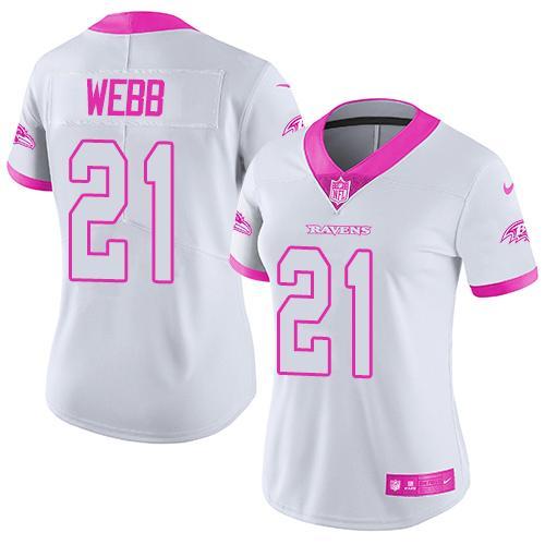 Women White Pink Limited Rush jerseys-024